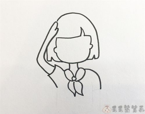 少先队员敬礼简笔画