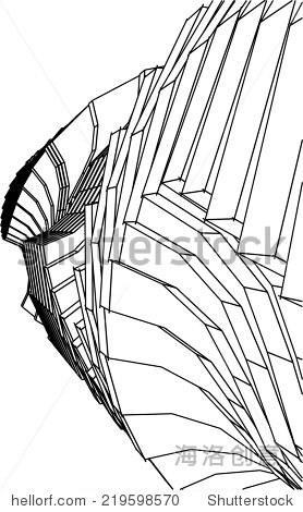 未来的建筑美术简笔画