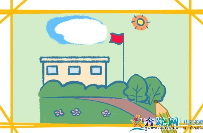 画学校风景简笔画图校园风景简单素描简笔画小学生计算机房的简笔画小