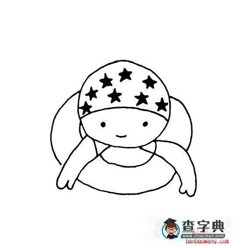 游泳的小女孩画法-人物简笔画 - 查字典板报网