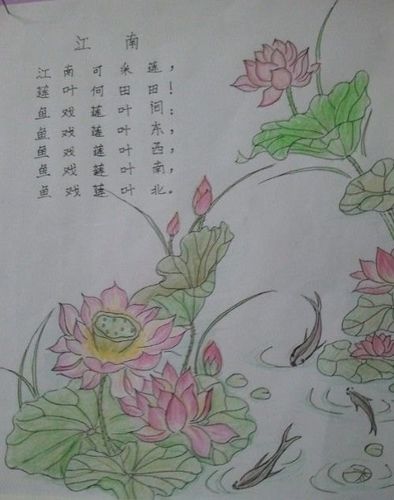 古诗配画简笔画手抄报 古诗配画手抄报