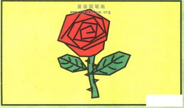 玫瑰花简笔画图片彩色版玫瑰花简笔画图解和口诀歌1一个破窟窿.