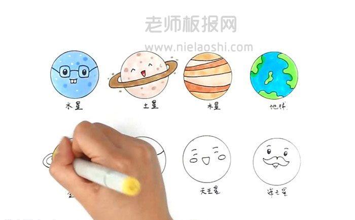 八大行星怎简笔画图片 八大行星怎么画的