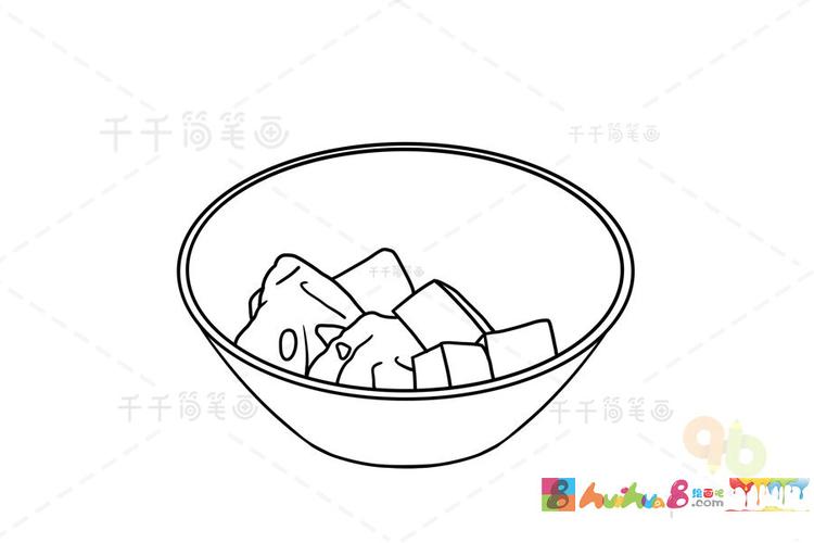 福建闽南美食 四果汤简笔画