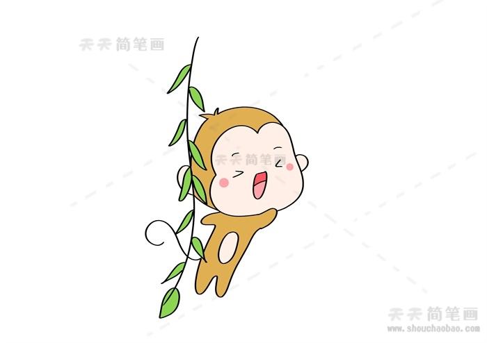 幼儿猴子简笔画简单教程卡通可爱的猴子简笔画怎么画出来