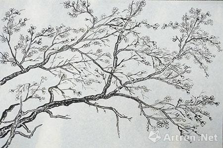 绿树村边合简笔画