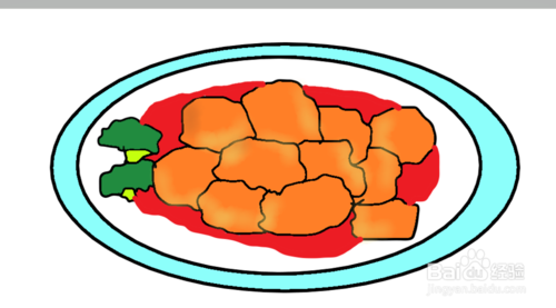 美食简笔画之糖醋里脊的画法