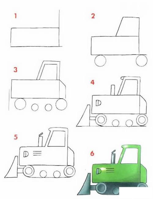 卡通铲车的画法 简笔画铲车图片教程素描