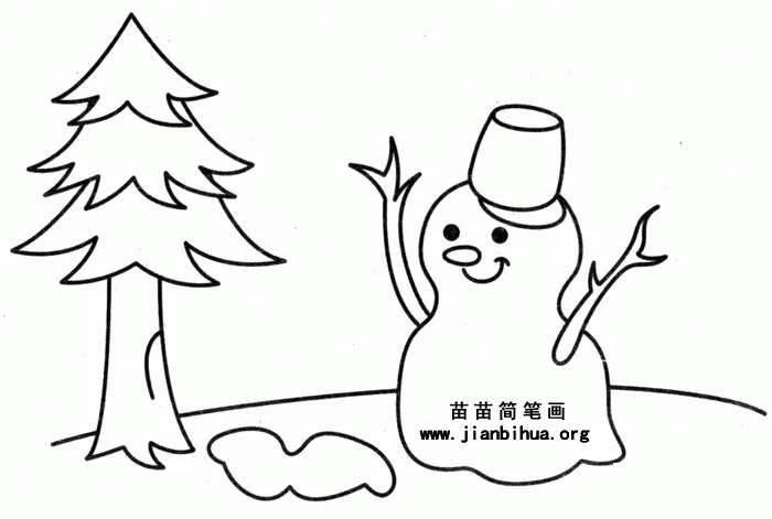 堆雪人简笔画图片画法