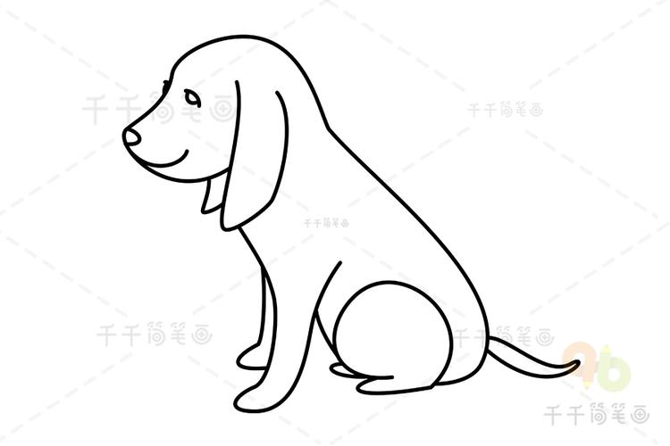 位置艺考-儿童画-儿童画画-简笔画-寻血猎犬简笔画狗简笔画