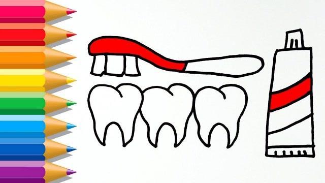 可爱牙齿牙刷简笔画