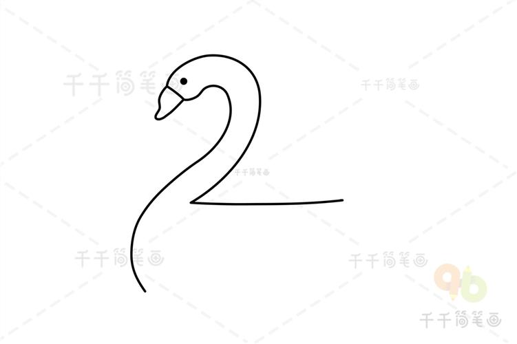 趣味简笔画用数字画天鹅创想简笔画