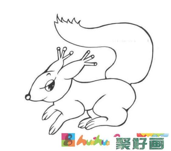 幼儿简笔画一只跑步的小松鼠简笔画怎么画简笔画教程