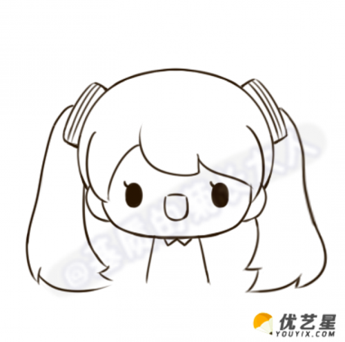 萌翻的初音未来简笔画教程