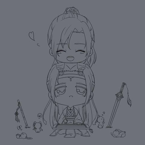 魔道祖师的涂色Q简笔画