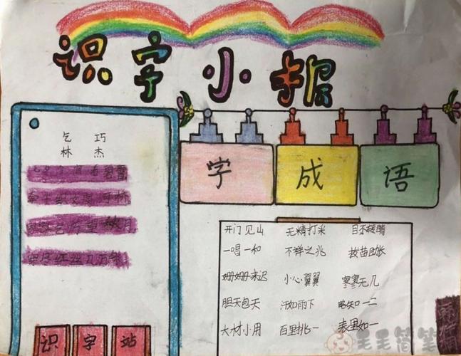 识字小报图片小学生识字手抄报 - 第2页 - 毛毛简笔画