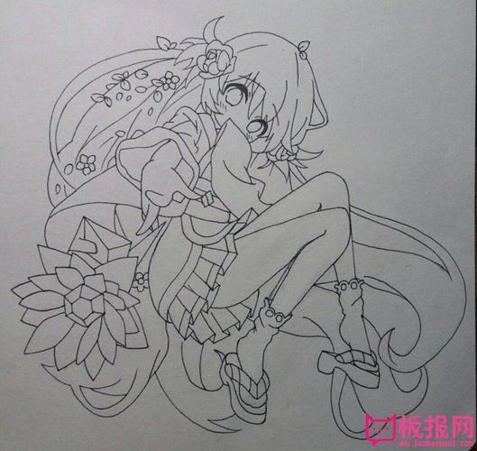 漂亮的卡通人物简笔画美少女简笔画