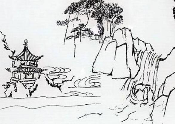 儿童画山水风景画简笔画图片大全集