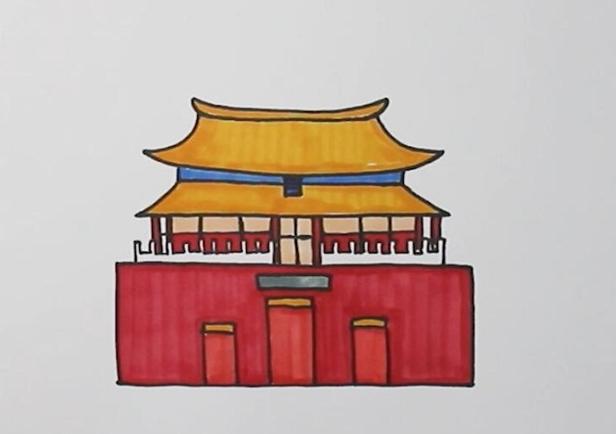 中国标志建筑简笔画图