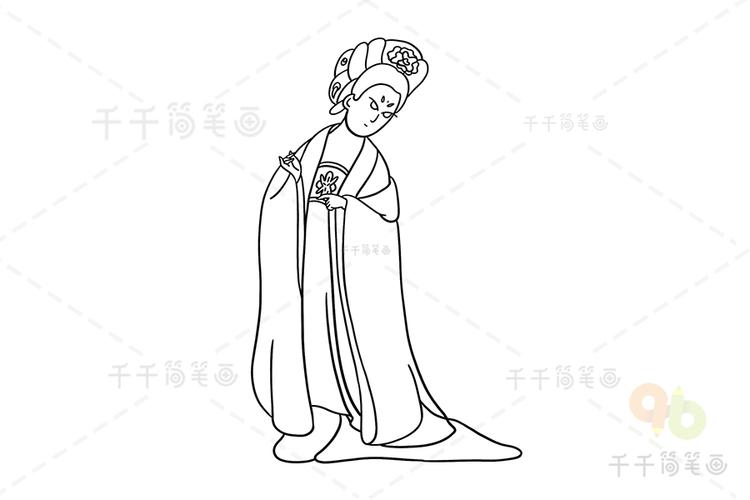 四大美女之一杨玉环简笔画古代人物简笔画