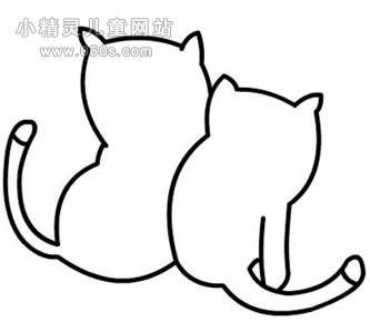 内容有幼儿园动物背影简笔画教案《小猫咪》手绘图 爱情 唯美 萌