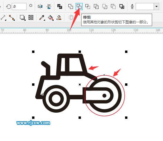 coreldraw软件绘制压土机简笔画教程