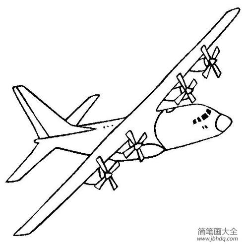 飞机简笔画大全 c-130运输机