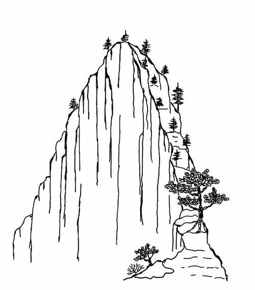 文章内容  瀑布简笔画步骤 望庐山瀑布给诗配上上简笔画怎样写 山峰