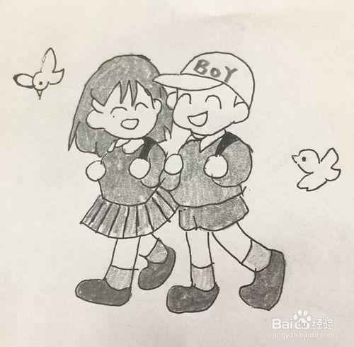 简笔画画一名小学生怎么画呀