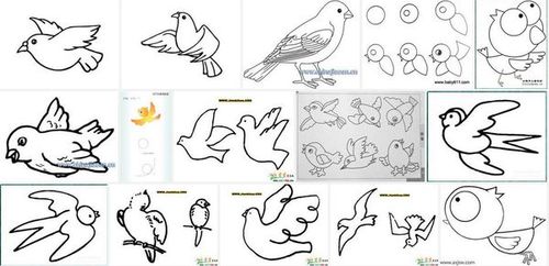 搜一下小鸟简笔画
