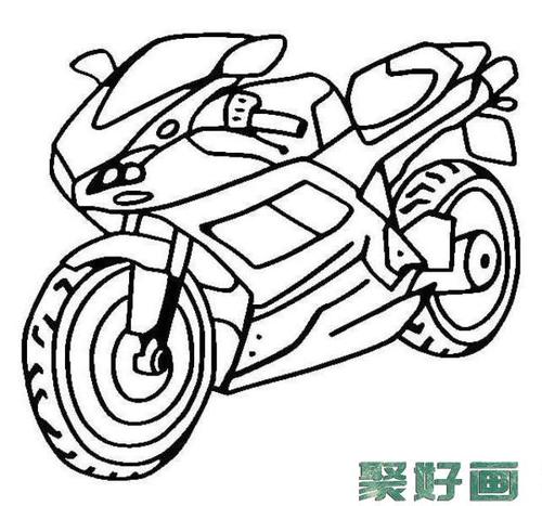 3款帅气的公路赛摩托车简笔画图片怎么画简笔画教程