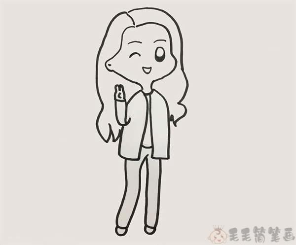 漂亮有气质的大姐姐简笔画