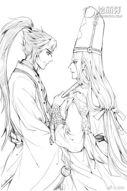 阴阳师黑白无常简笔画