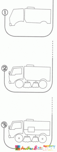 扫路车简笔画步骤图片