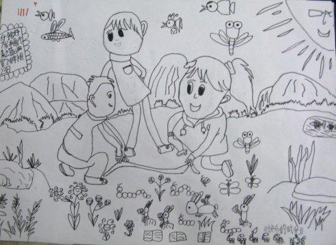 幼儿人物场景画简笔画