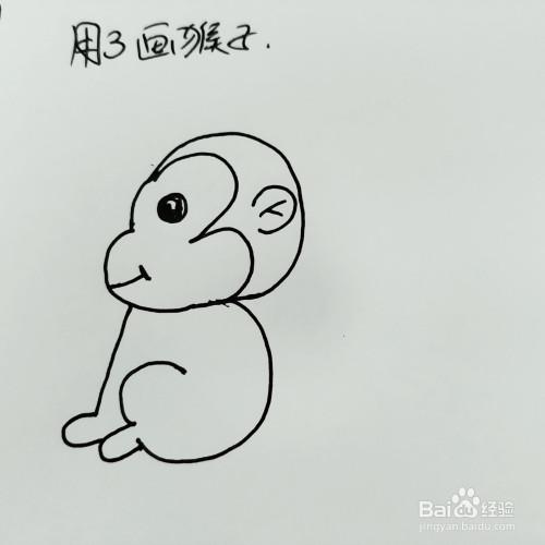 如何用数字3画一只卡通猴子简笔画呢