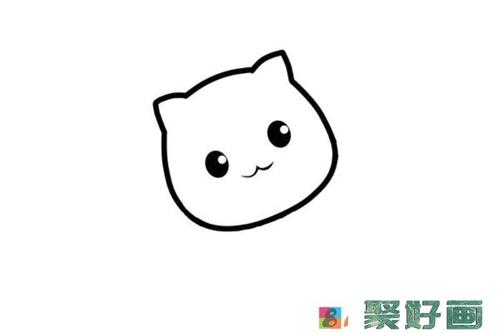 可爱萌小猫咪简笔画步骤图片教程怎么画简笔画教程