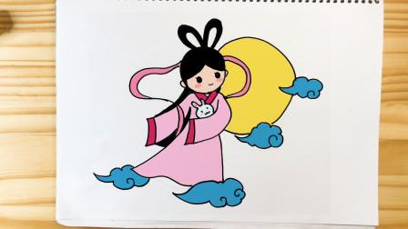 中秋节学画简笔画教你手抄报里的嫦娥怎么画