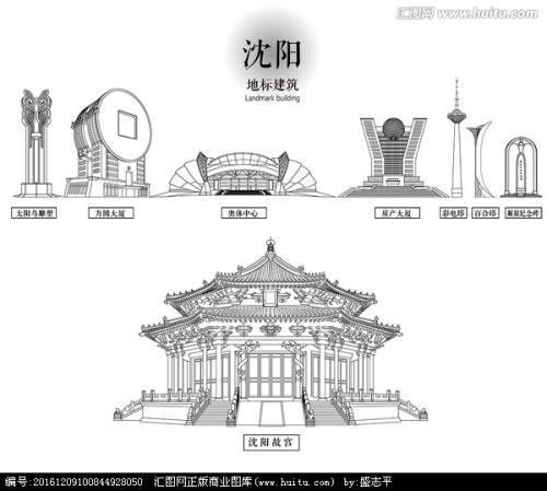 工程图 简笔画 平面图 手绘 线稿 500449第1页沈阳标志性建筑简笔画