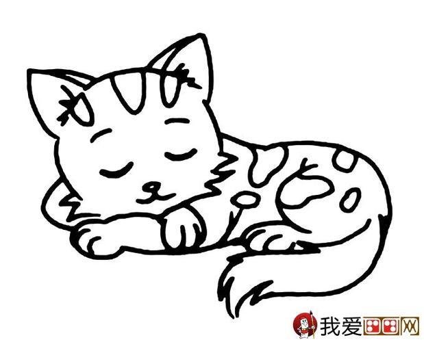 猫的简笔画大全可爱动物简笔画猫图片16副7