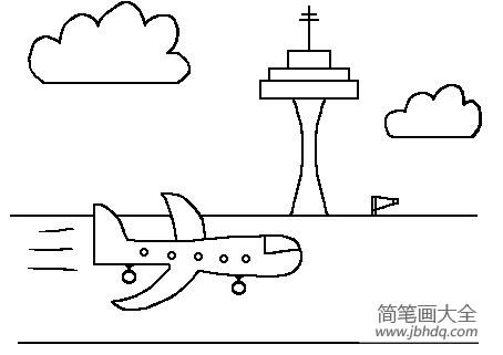 卡通民航飞机简笔画教程