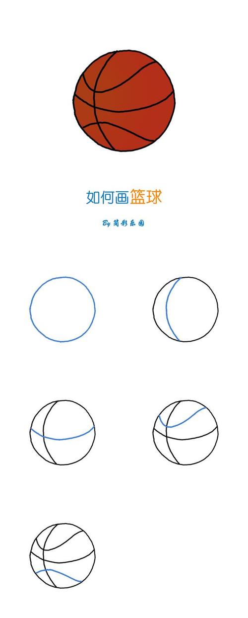 篮球怎么画 - 简单易学的篮球简笔画