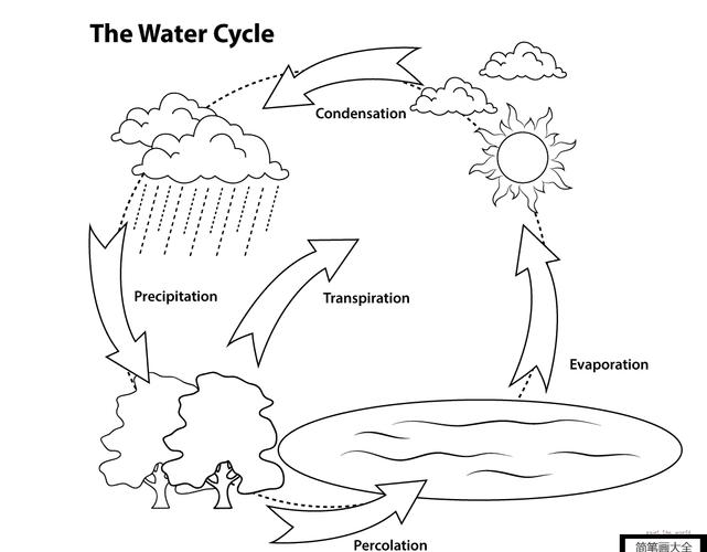 大自然水循环简笔画