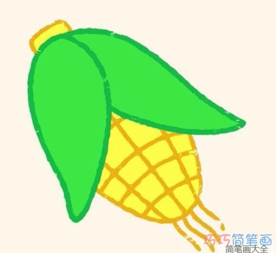 儿童简笔画小课堂中小编将带着大家一起学习超简单基础卡通 玉米怎么