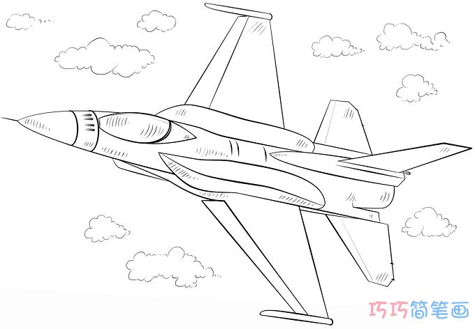 卡通战斗机怎么画素描战斗机简笔画图片