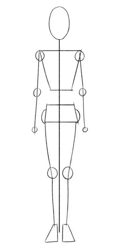 男性正面站立简笔画