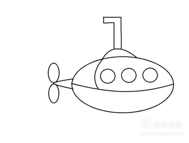 儿童简笔画潜水艇的画法优质
