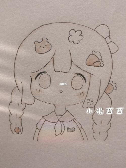 6月第19个临摹|可爱小女孩简笔画简笔画临摹治愈