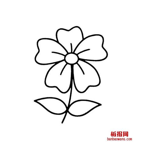 五个花瓣的花朵画法怎么画简笔画教程绘画吧-画画