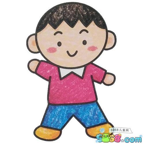 一个小孩子的简笔画-小男孩